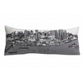 thumbnail image 1 of 35" White Detroit Daylight Skyline Lumbar Decorative Pillow, 1 of 5
