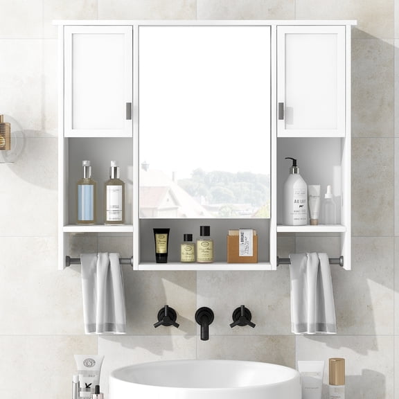 35'' X 28'' Bathroom Cabinet - Construction & Modern Look Build Ample Storage Space