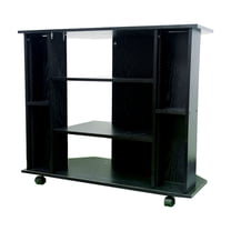 35" X 30" Tv Stand In Black - Space Saving Corner For Televisions Wooden Saver