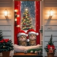 thumbnail image 1 of Christmas Santa Claus and Reindeer Door Cover Festive Holiday Decoration for Home Entrance, Winter Wonderland Christmas Decor Holiday Party Supplies 35 x 71Inch, 1 of 6