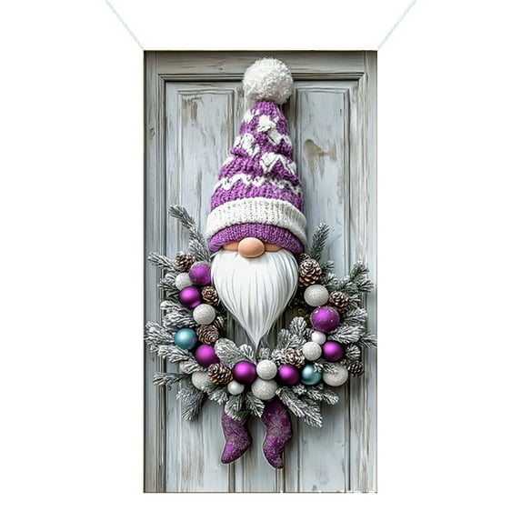 35 X 71 Inch Christmas Door Cover - Santa Claus Pattern - Christmas Day Door Decoration - Festival Party Decoration