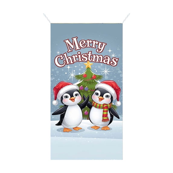 35 X 71 Inch Christmas Door Cover Santa Claus Pattern Christmas Day Door Decoration Festival Party Decoration