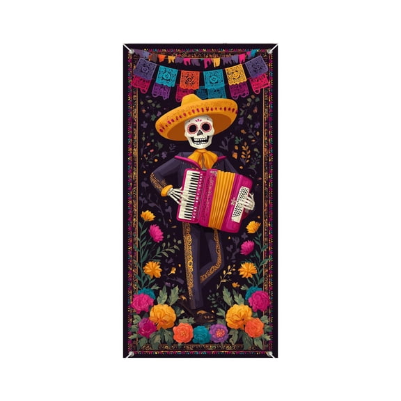 35 X 71 Inch Halloween And Day Of The Dead Door Cover - Halloween And Day Of The Dead Door Decoration - Festival Party Decoration