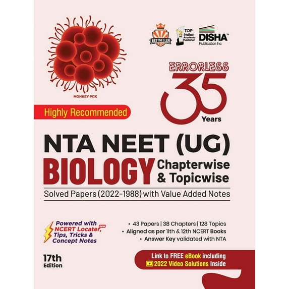 35 Years NTA NEET (UG) BIOLOGY Chapterwise & Topicwise Solved Papers with Value Added Notes (2022 - 1988) 17th Edition, (Paperback)