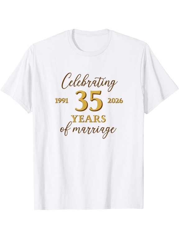 35 Years Of Marriage 1991 35Th Wedding Anniversary T-Shirt, Vintage T-Shirt
