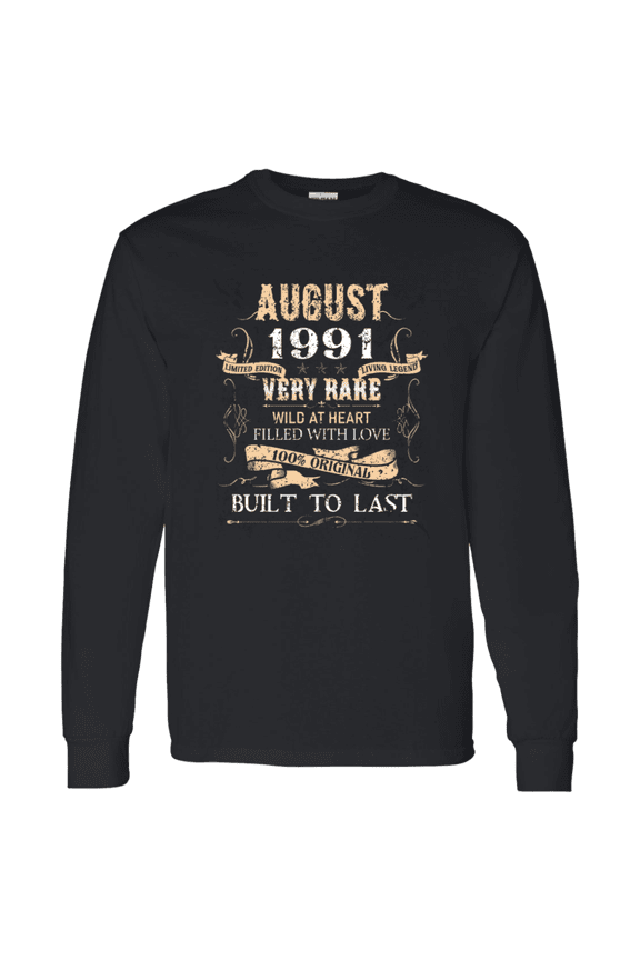 35 Years Old 35Th Birthday Legend Vintage August 1991 Bday Long Sleeve Shirt