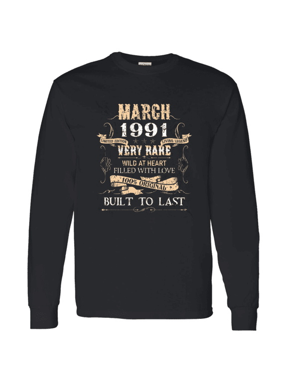 35 Years Old 35Th Birthday Legend Vintage March 1991 Bday Long Sleeve Shirt