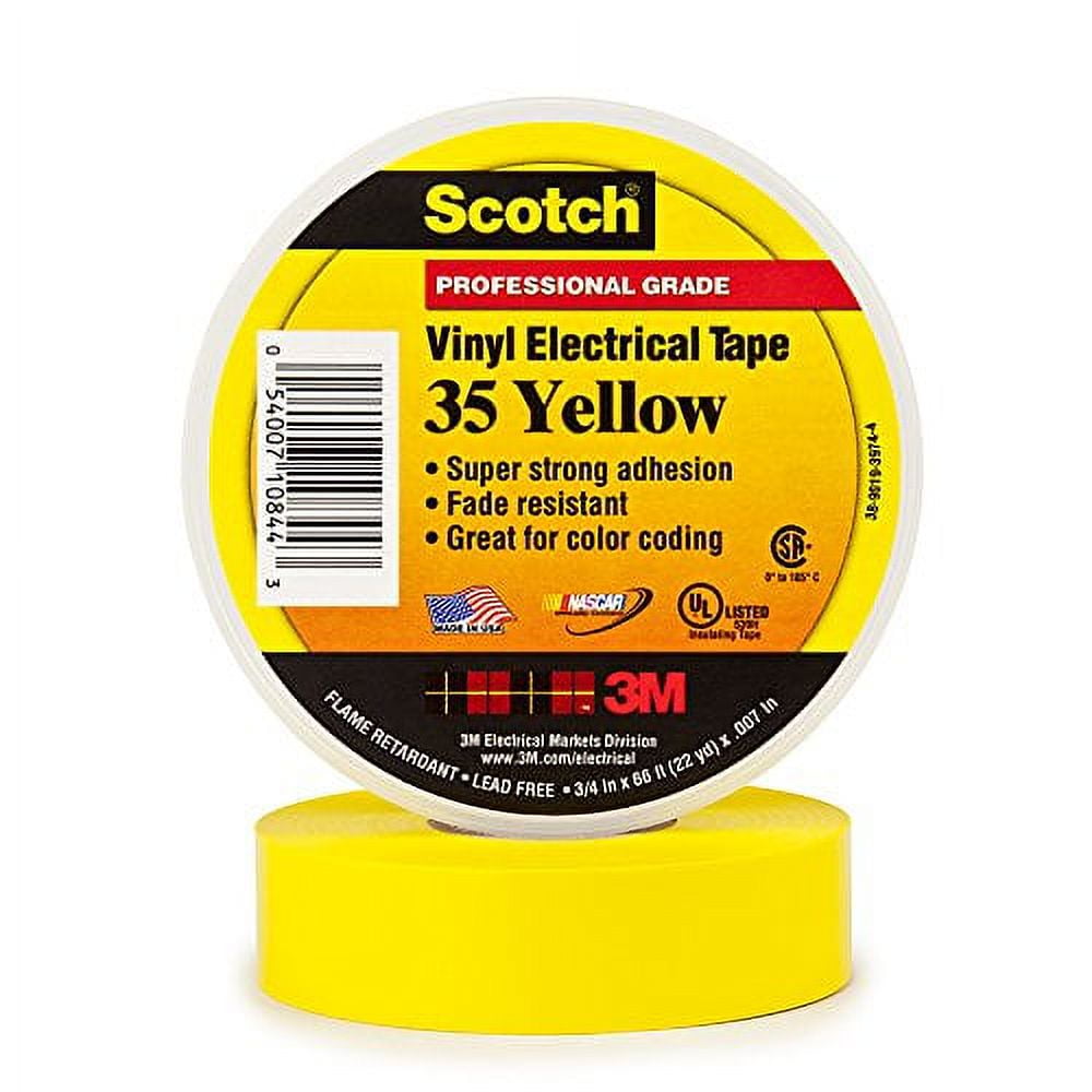 35-Yellow-3/4 - 3M Scotch® Vinyl Electrical Tape, 3/4" x 66', Yellow, 2 EA
