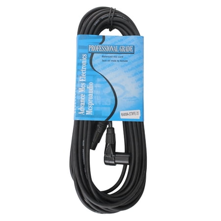35 ft XLR Microphone Cable with Right Angle Male and Straight Female connectors.