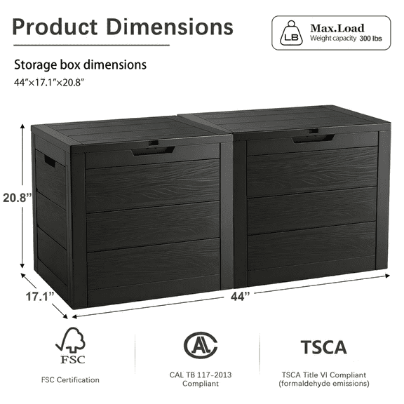35-gallon two-piece set Water-Resistant, Weatherproof Resin Organizer With Lockable Lid For Furniture, Garden Tools, Ample Space For Indoor & Outdoor Use. Perfect Holiday Gift For Hallowee