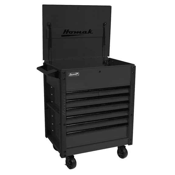 Homak BK06035247 35" Pro Series 7-Drawer Service Cart, Black