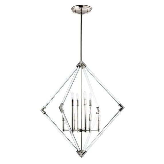35 in. Lucent 8-Light Pendant Ceiling Light, Polished Nickel