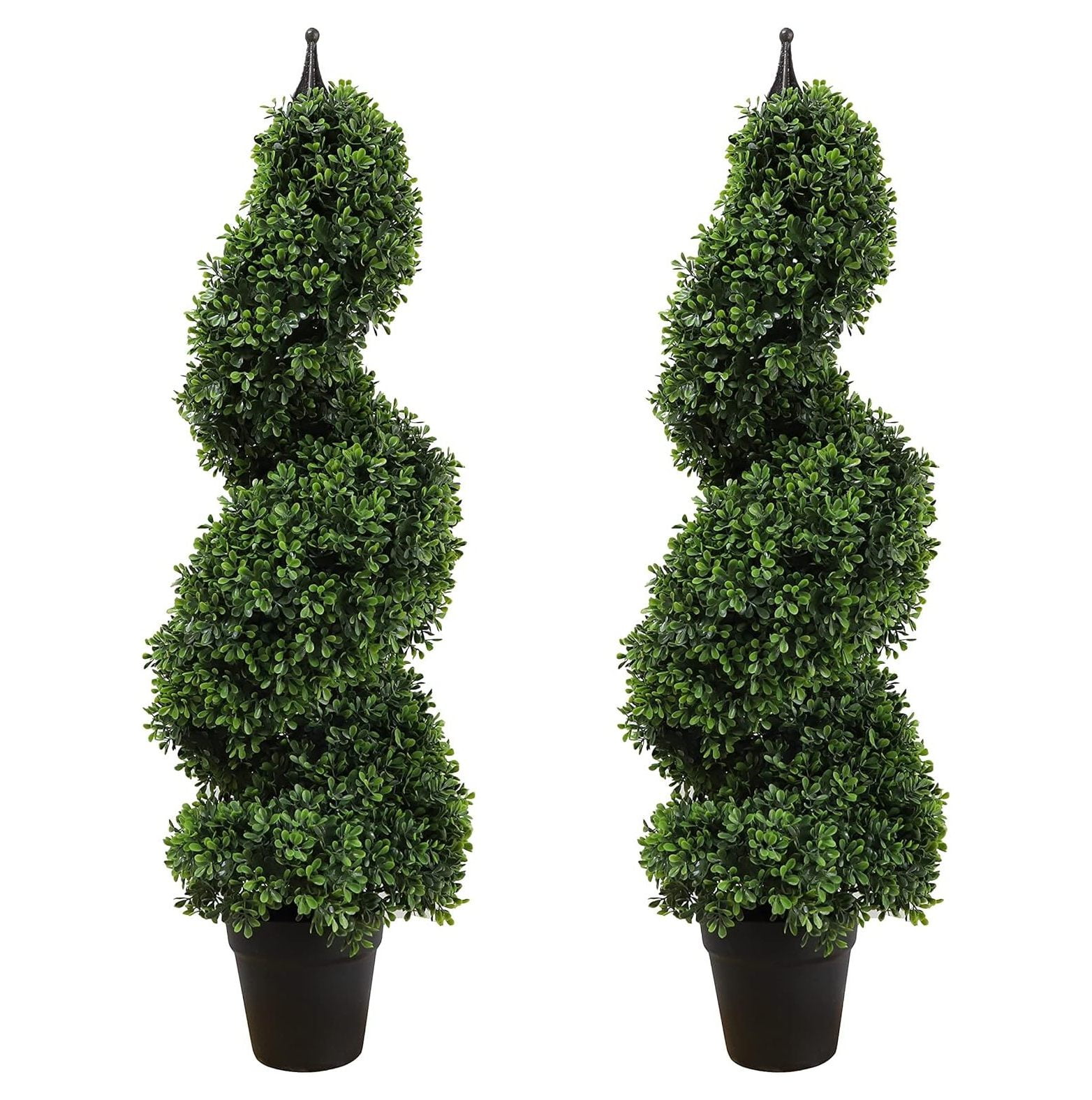 35 inch/2.95 ft Artificial Topiary Tree Outdoor Boxwood Spiral Topiary