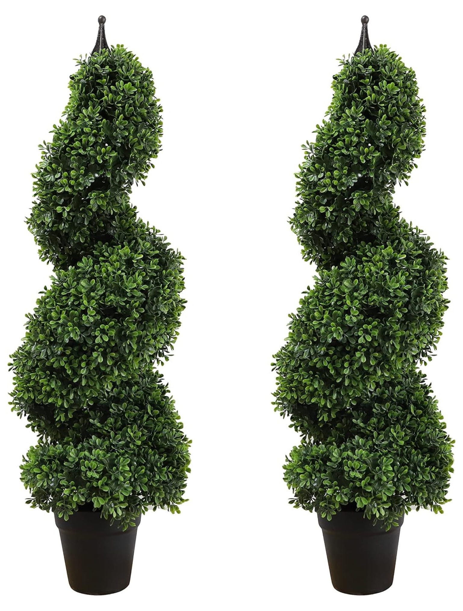 35 inch/2.95 ft Artificial Topiary Tree Outdoor Boxwood Spiral Topiary