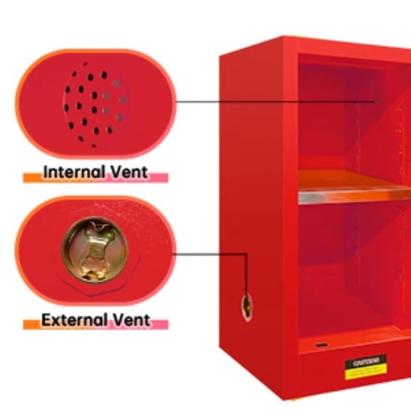 35 - inch 30 Gallon Industrial Fire Safety Cabinet - Double - Walled Steel Supervisor with 3 - Point Locking, Ideal for Workplace Flammable Liquid Storage