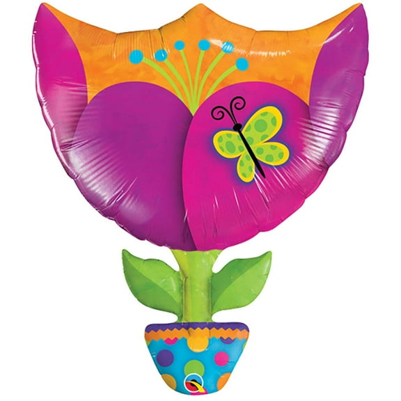 35 inch Potted Flower Foil Mylar Balloon - Party Supplies Decorations