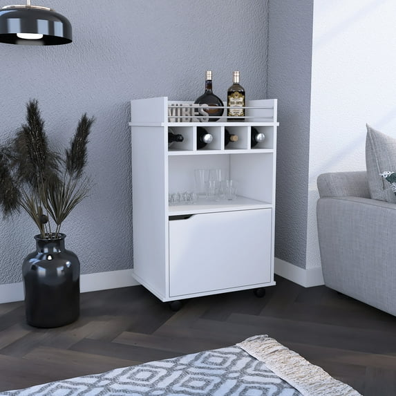 35 - inch Tall Bar Cart | Perfect for Home Bars and Gatherings | Organize Bottles Efficiently