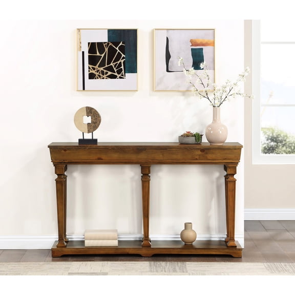 35 - inch Tall - Warm Oak Finish - Rustic to Contemporary - Ample Storage