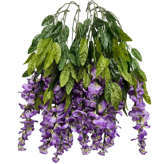 35 inch Wisteria Hanging Bush - Lilac Purple Silk Flowers - Party Supplies Decorations