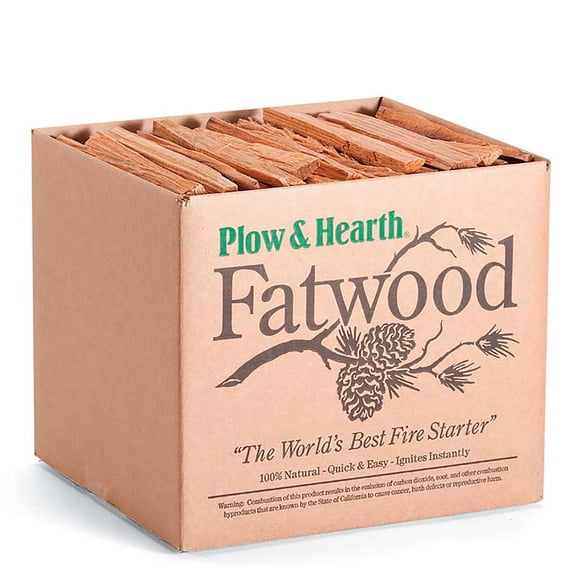 Plow & Hearth 35 LB Boxed Fatwood Fire Starter, Organic Kindling Sticks