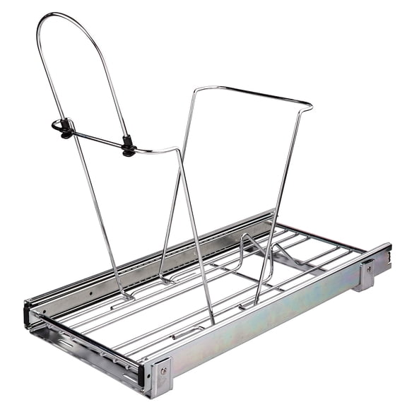 35 or 50 Quart Single Pullout Waste Container System, Polished Chrome