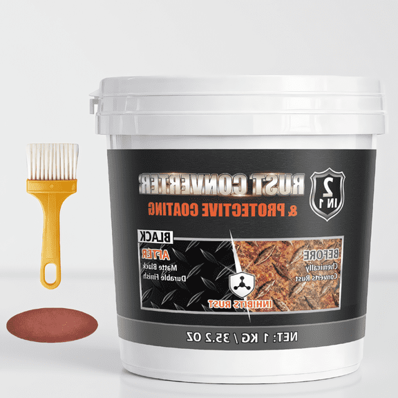 35 oz 2-in-1 Rust Converter Paint and Metal Primer, Black Rust Reformer Encapsulator for Frame, Chassis, Trailer and Truck