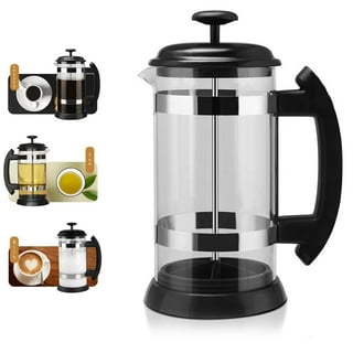 Rainbean Mini French Press Coffee Maker 12 oz , Small French Press 350 ml,  Camping Coffee Press, Heat Cold Coffee Brewer with Spoon and Brush (Luxury  Style), Stainless Steel and Borosilicate Glass 