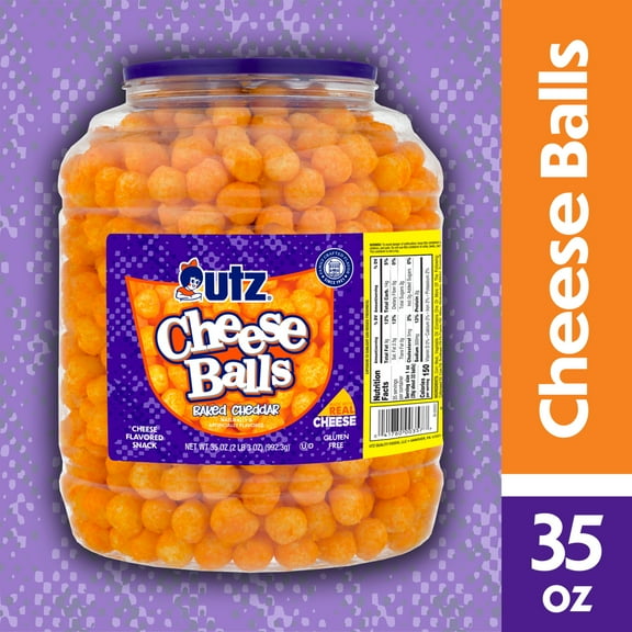 35 oz Utz Cheddar Cheese Balls Barrel