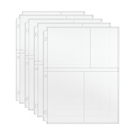35 pack 4x6 photo sleeves for 3 ring binder, acid free archival protector pages, holds 210 photos, clear plastic refill sheets, top loading design, fits 8.5x11 binder, memo pockets included