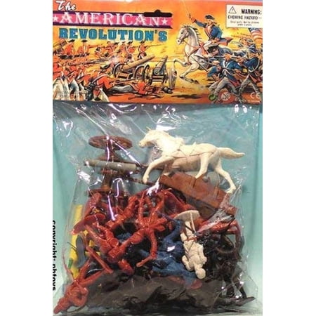 35 piece Revolutionary War Plastic Army Men 65mm Soldier Figure Toy Set by Americana Souvenirs