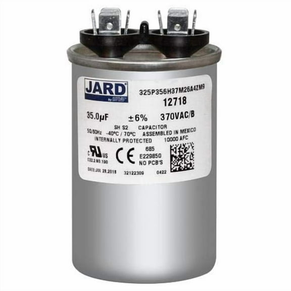 35 uF x 370 VAC Round Run Capacitor by JARD # 12718