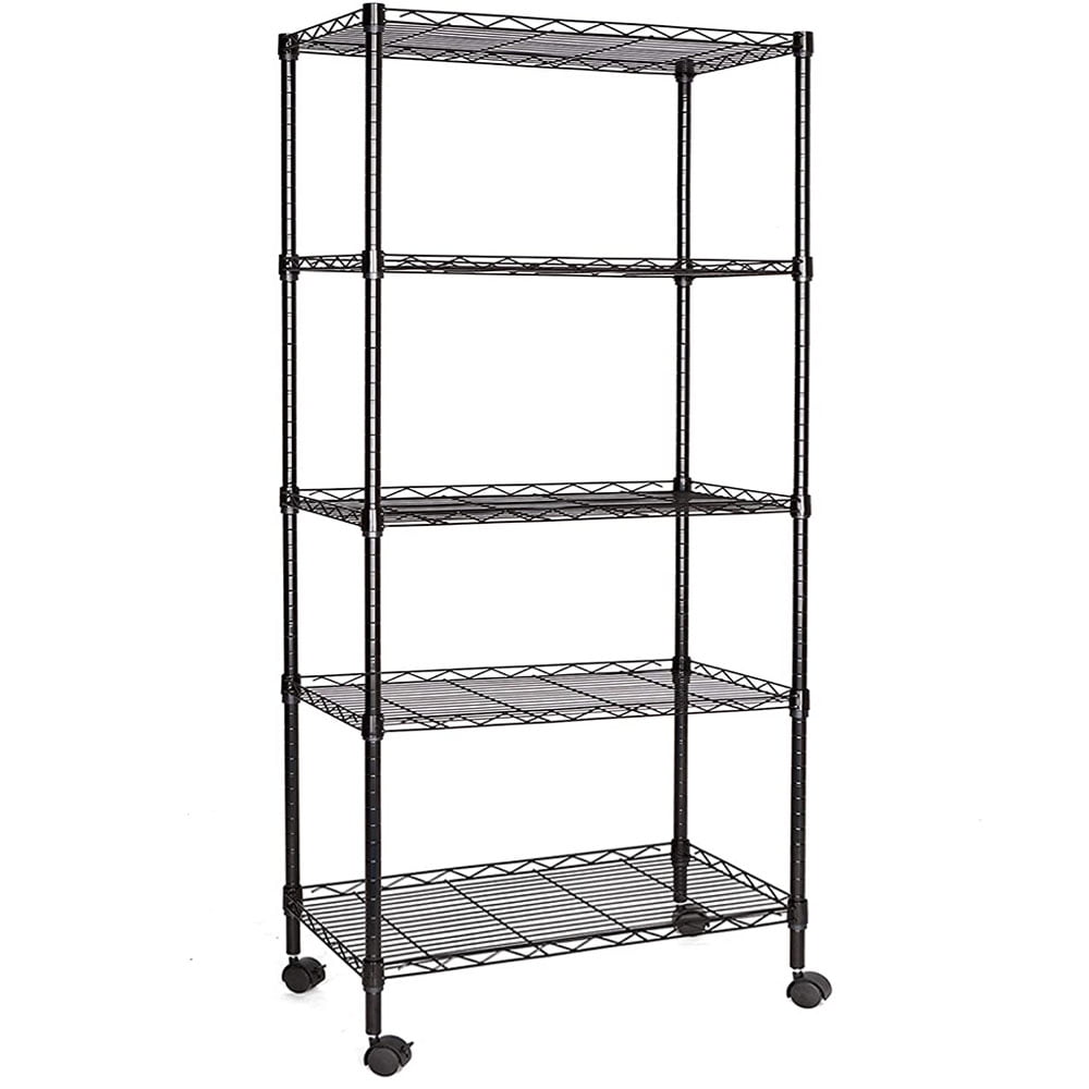 5Tier Heavy Duty Kitchen Storage Shelf, Metal Microwave Cart, Wire