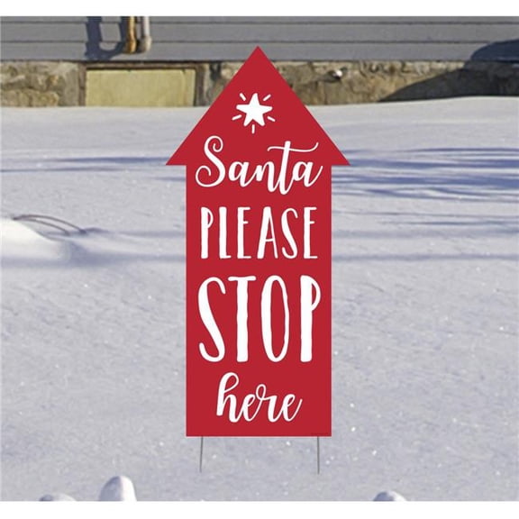 35 x 16 in. Santa Stop Here Yard Sign