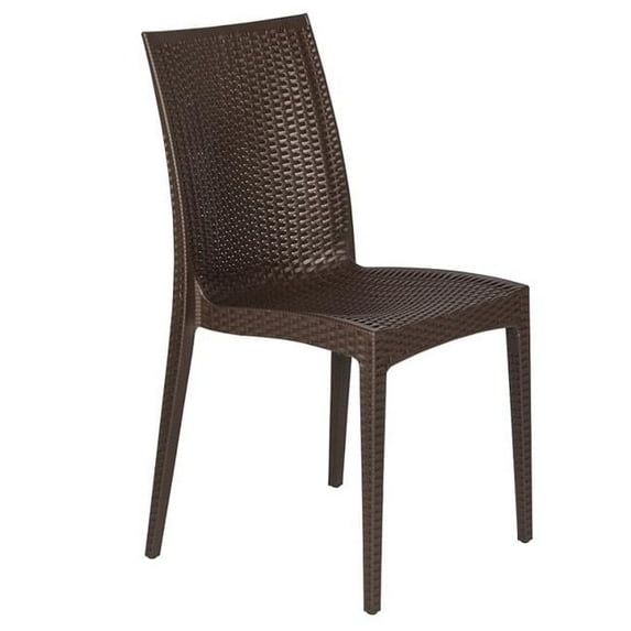 35 x 16 in. Weave Mace Indoor & Outdoor Armless Dining Chair, Brown