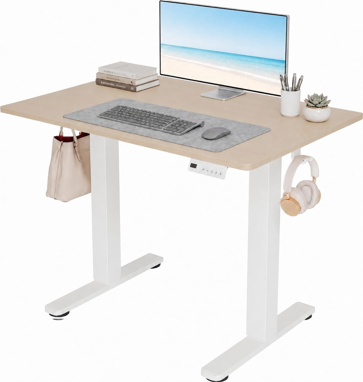 35 x 20 Inch Nature Electric Standing Desk | Adjustable Height, Sit ...