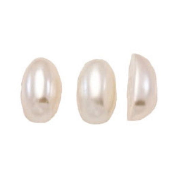 35 x 20 mm White Flat Back Pearl, Pack of 50