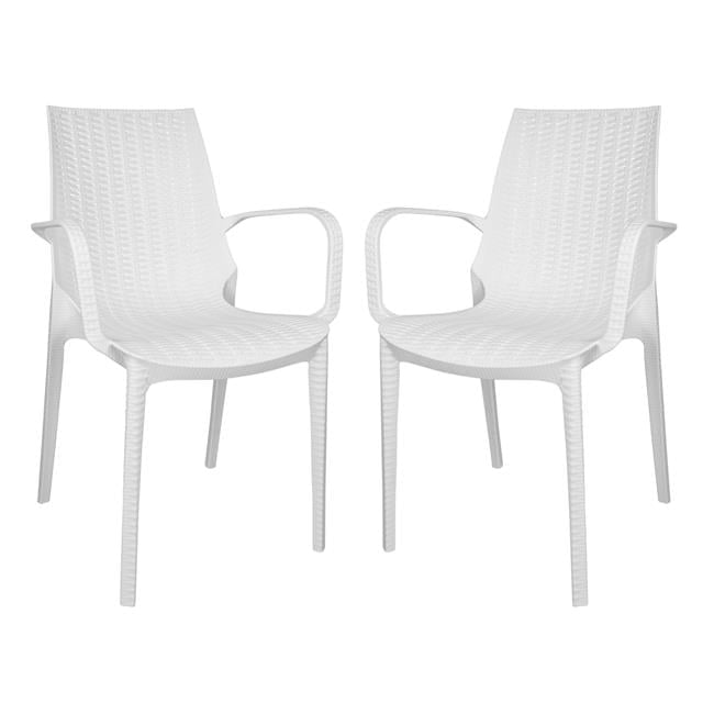 Kent Modern White Polypropylene Outdoor Dining Chair Set