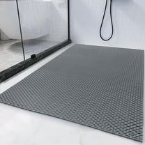 35 x 24 Extra Large Shower Mat for Shower Stall Tub, Non Slip Bath Mat Bathroom Accessories, PVC Mats for Shower and Bathroom, Quick Drying, (Gray, 35"x24")