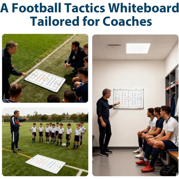 35" x 24" Magnetic Soccer Coaching Whiteboard, Double-Sided Soccer Whiteboard, Large Waterproof Soccer Tactics Board with Marker Pen, Eraser, Bag Deal for Coaches, Soccer Fans, Youth Soccer Teams