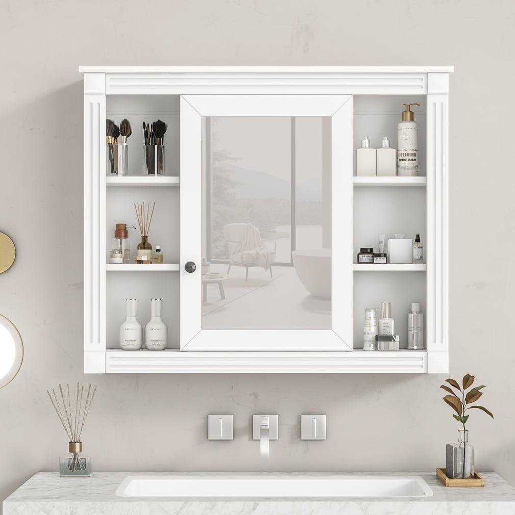35'' x 28'' Wall Mounted Bathroom with Mirror Door, Bathroom — free download