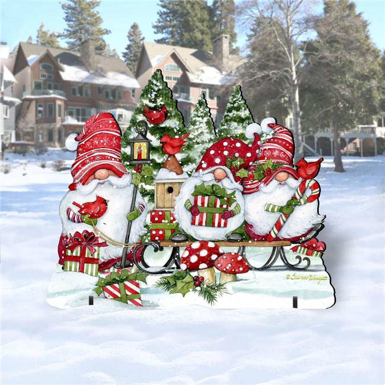 35 x 29 in. Christmas Gnomes Christmas Outdoor Decor