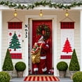 thumbnail image 1 of 35 x 71 Inch Christmas Door Cover – Festive Nylon Spandex Christmas Bow Door Curtain – Holiday Door and Wall Decoration for Home, Party, and Office, 1 of 5