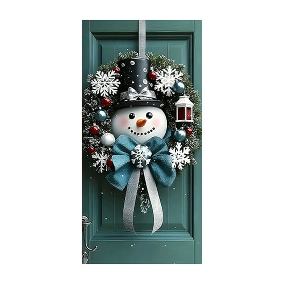 35 x 71 Inch Christmas Door Curtain Lightweight Holiday Door Cover Wall Hanging Decor for Home Christmas Decoration