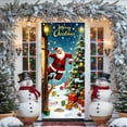 thumbnail image 1 of 35 x 72 Inch Christmas Door Cover - Santa Claus Theme, Durable Polyester, Easy to Install, Festive Party & Holiday Decor, 1 of 6