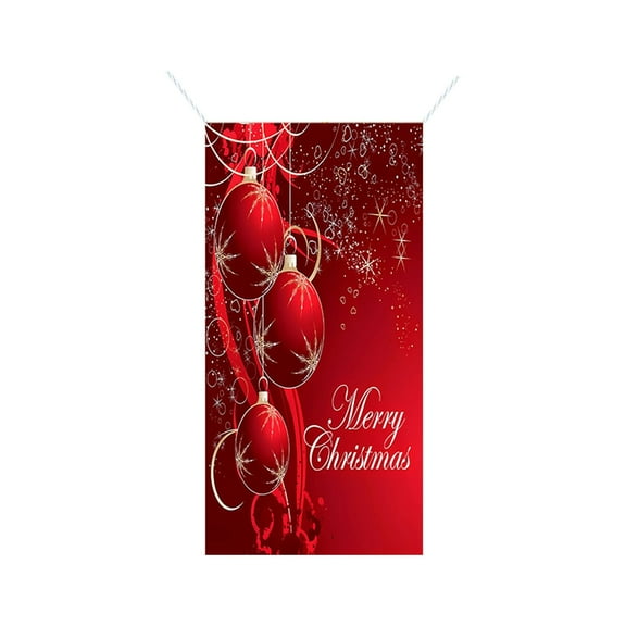 35 x 79 Inch Christmas Door Cover, Santa Claus Pattern Polyester Door Decoration, Holiday Front Door Hanging for Xmas Party, Indoor Outdoor Festival Home Decor