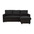thumbnail image 1 of 35 x 82 x 54 in. Charcoal Linen Sleeper L-Shaped Sofa & Chaise - 2 Piece, 1 of 1