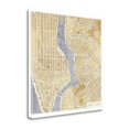 thumbnail image 1 of 35"x35" Gilded New York Map By Laura Marshall Print on Canvas Fabric Multi-Color, 1 of 2