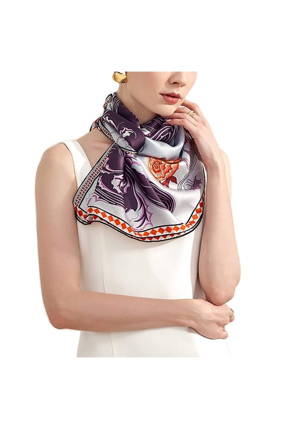 35"x35" Large Square Printed Silk Charmeuse Scarf