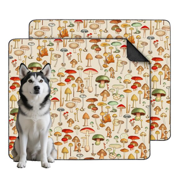 35"x41" Reusable Protective Pad for Hardwood Floors, Washable Dog Training Mat with Non-Slip Base and Leaf Pattern Design (Plant patterns)