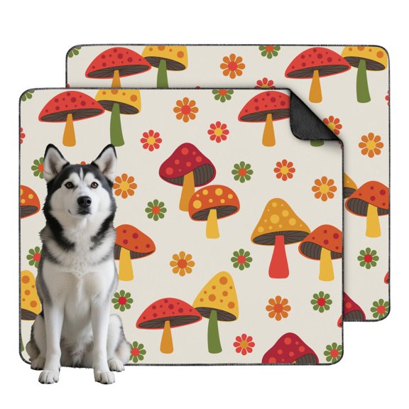 35"x41" Washable and Reusable Dog Potty Pads, High Capacity Absorbent Mat for Crates with Decorative Plant Theme Graphics (Plant patterns)
